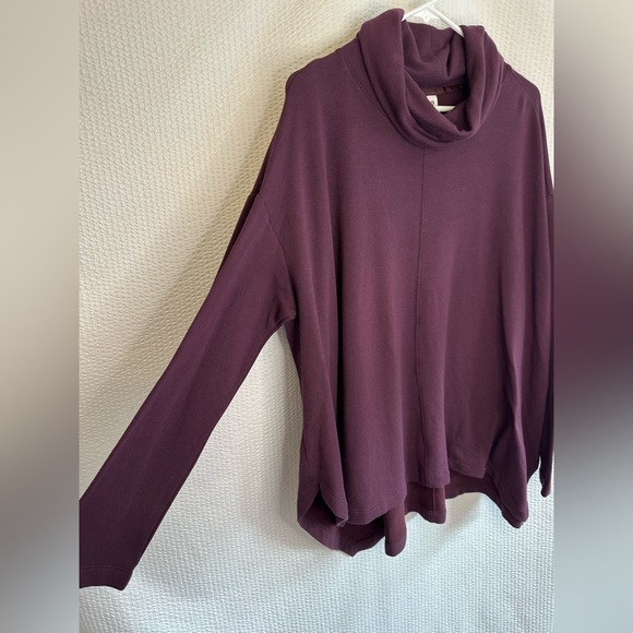 Athleta Ethereal Brushed Funnel Neck Sweater in Spiced Cabernet Size: Medium - Picture 2 of 8